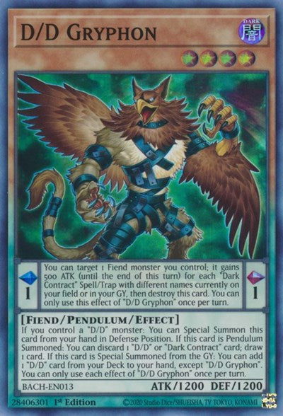 D/D Gryphon (Super Rare) [BACH-EN013-SuR]