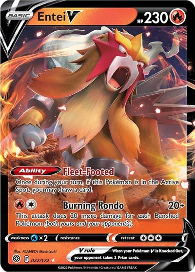 Entei V - 022/172 (Ultra Rare) [BRS-022-UR]