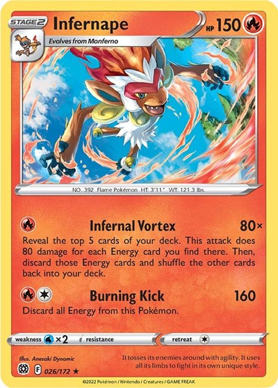 Infernape - 026/172 (Holo Rare) [BRS-026-HR]