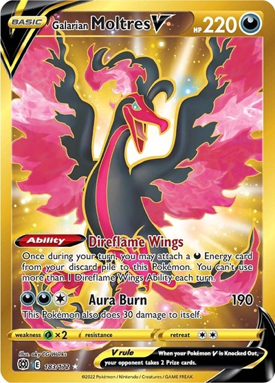Galarian Moltres V - 183/172 (Secret Rare) [BRS-183-SR]