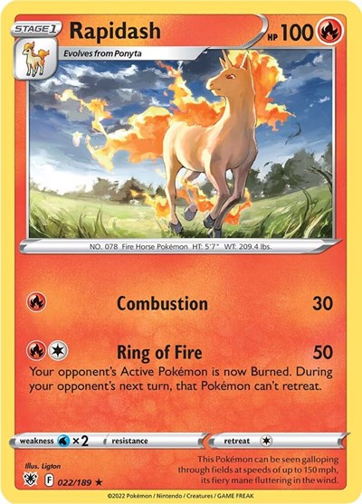 Rapidash - 022/189 (Rare) [ASR-022-R]