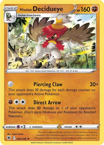 Hisuian Decidueye - 082/189 (Holo Rare) [ASR-082-HR]