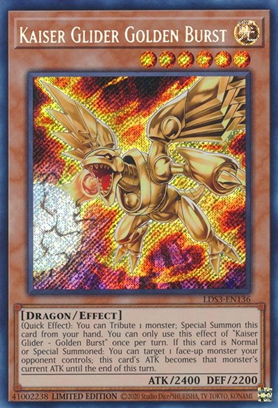 Kaiser Glider Golden Burst (Secret Rare) [LDS3-EN136-SeR]
