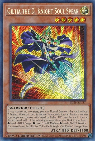 Giltia the D. Knight Soul Spear (Secret Rare) [LDS3-EN137-SeR]