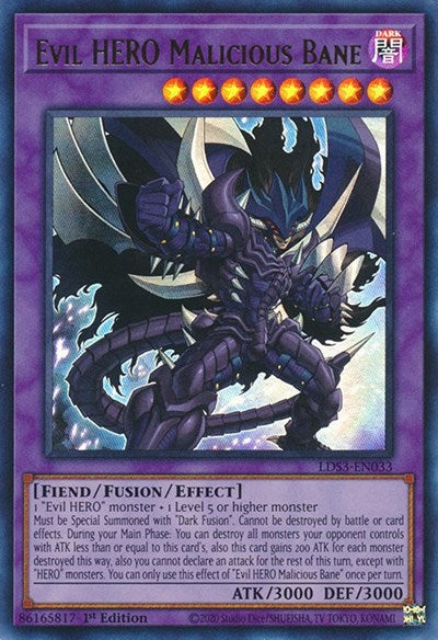 Evil HERO Malicious Bane (Ultra Rare) [LDS3-EN033-UR]