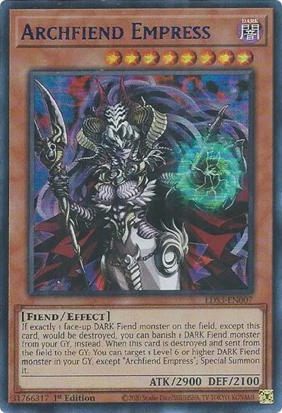 Archfiend Empress (Ultra Rare) (Blue) [LDS3-EN007-UR-B]