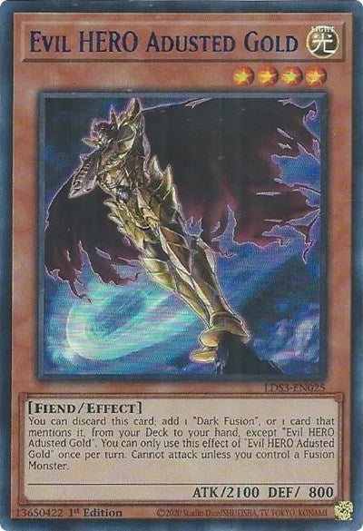Evil HERO Adusted Gold (Ultra Rare) (Blue) [LDS3-EN025-UR-B]