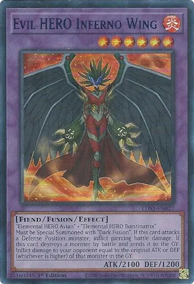Evil HERO Inferno Wing (Ultra Rare) (Blue) [LDS3-EN027-UR-B]