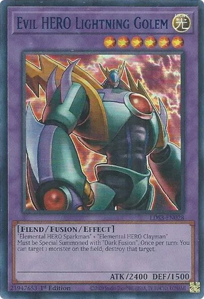 Evil HERO Lightning Golem (Ultra Rare) (Blue) [LDS3-EN028-UR-B]