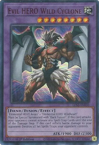 Evil HERO Wild Cyclone (Ultra Rare) (Red) [LDS3-EN030-UR-R]