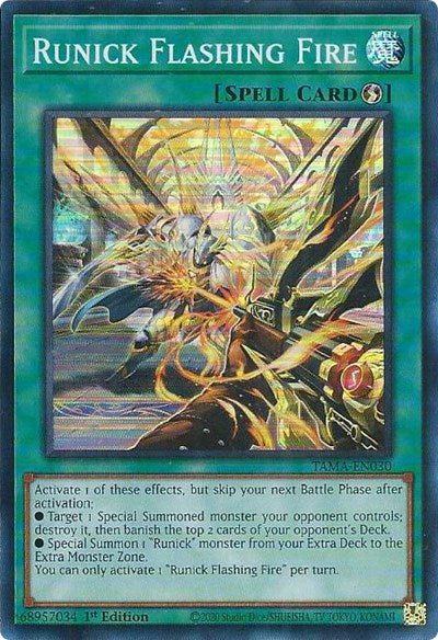 Runick Flashing Fire (Super Rare) [TAMA-EN030-SuR]
