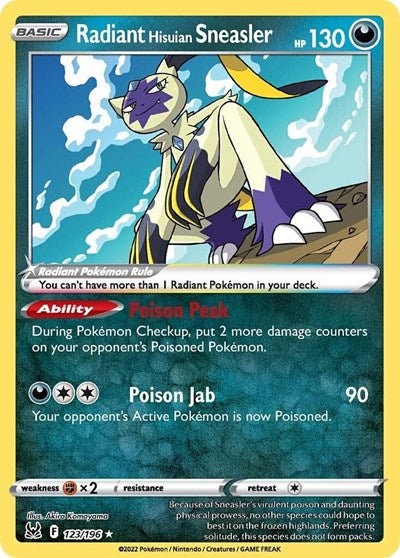 Radiant Hisuian Sneasler - 123/196 (Radiant Rare) [LOR-123-RR]