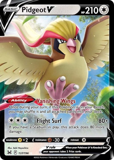 Pidgeot V - 137/196 (Ultra Rare) [LOR-137-UR]