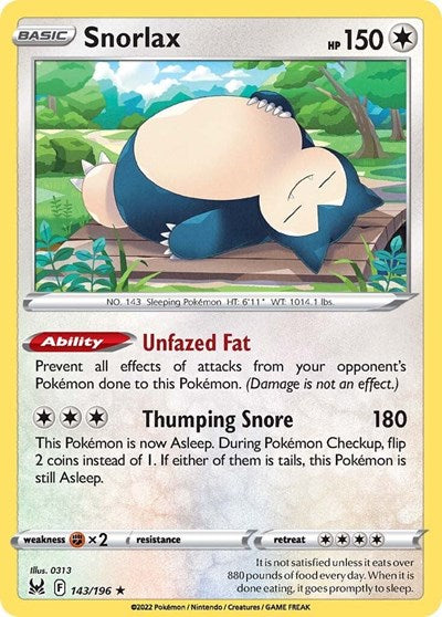 Snorlax - 143/196 (Holo Rare) [LOR-143-HR]
