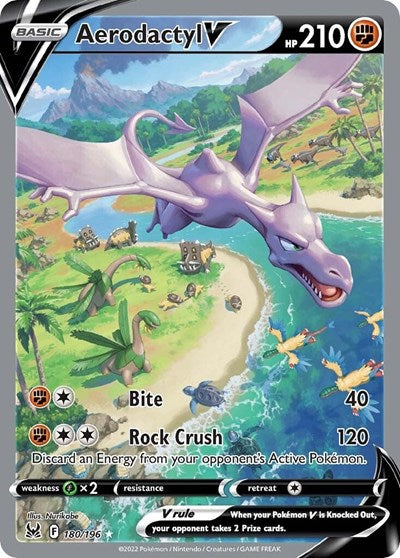 Aerodactyl V - 180/196 (Ultra Rare) [LOR-180-UR]