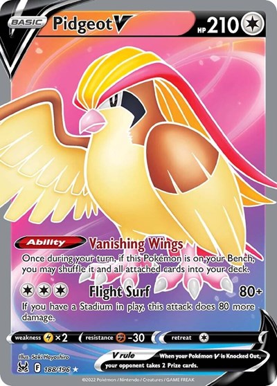 Pidgeot V - 188/196 (Ultra Rare) [LOR-188-UR]