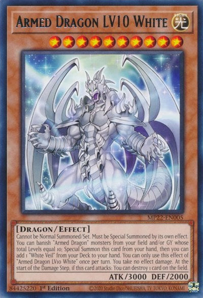 Armed Dragon LV10 White (Rare) [MP22-EN005-R]