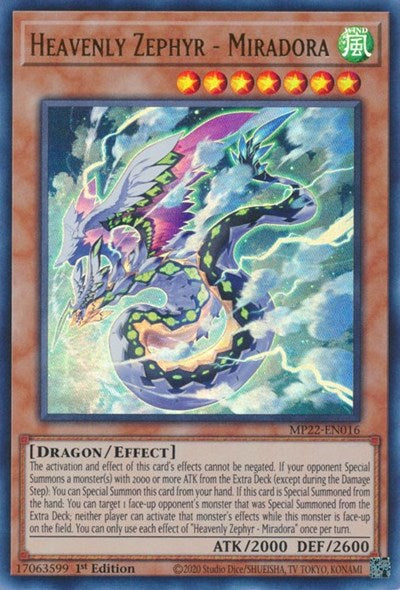 Heavenly Zephyr - Miradora (Ultra Rare) [MP22-EN016-UR]
