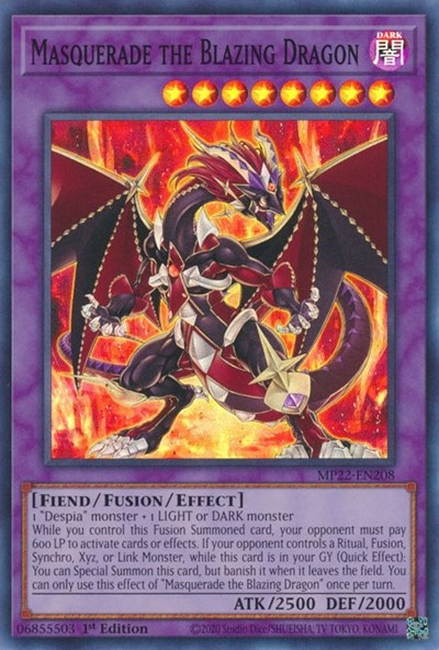 Masquerade the Blazing Dragon (Super Rare) [MP22-EN208-SuR]