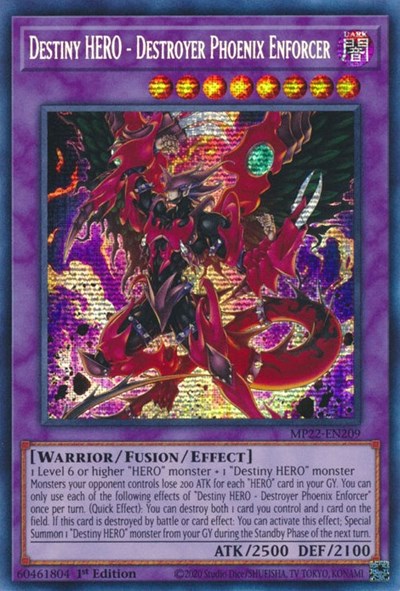 Destiny HERO - Destroyer Phoenix Enforcer (Prismatic Secret Rare) [MP22-EN209-PrSR]