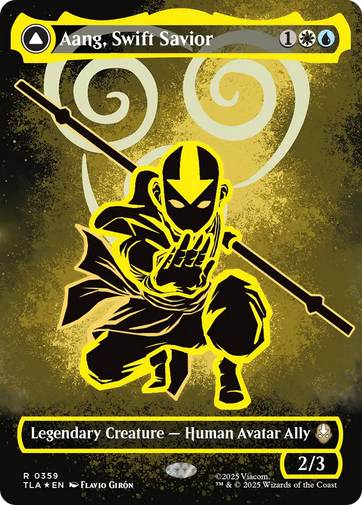 Aang, Swift Savior // Aang and La, Ocean's Fury - Borderless - Neon Ink - Full Art [TLA-359]