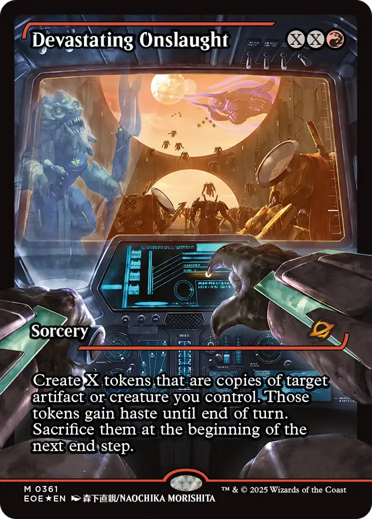 Devastating Onslaught - Borderless - Showcase - Galaxy Foil - Full Art [EOE-361]
