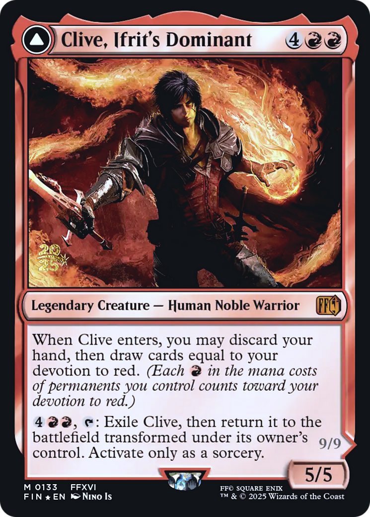 Clive, Ifrit's Dominant // Ifrit, Warden of Inferno - Prerelease Promo [PFIN-133s]