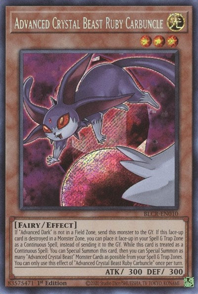 Advanced Crystal Beast Ruby Carbuncle (Secret Rare) [BLCR-EN010-SeR]