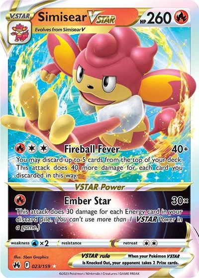 Simisear VSTAR - 023/159 (Ultra Rare) [CRZ-023-UR]