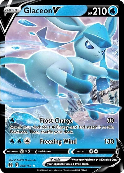 Glaceon V - 038/159 (Ultra Rare) [CRZ-038-UR]