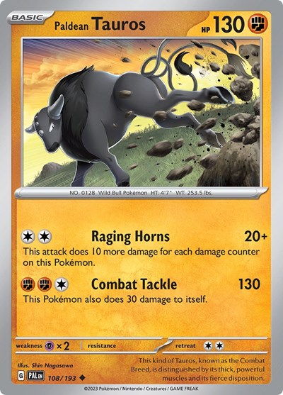Paldean Tauros - 108/193 (Uncommon) [PAL-108-U]