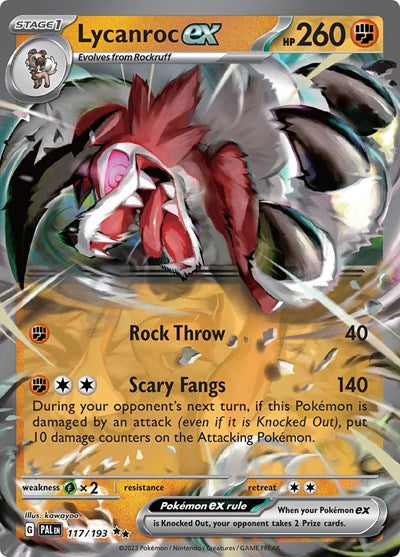 Lycanroc ex - 117/193 (Double Rare) [PAL-117-DR]