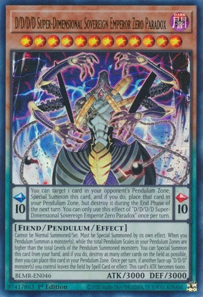D/D/D/D Super-Dimensional Sovereign Emperor Zero Paradox (Ultra Rare) [BLMR-EN046-UR]