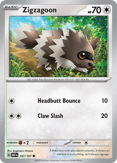 Zigzagoon - 167/197 (Common) [OBF-167-C]