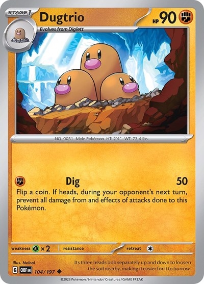Dugtrio - 104/197 (Uncommon) [OBF-104-U]
