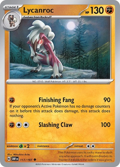 Lycanroc - 117/197 (Uncommon) [OBF-117-U]