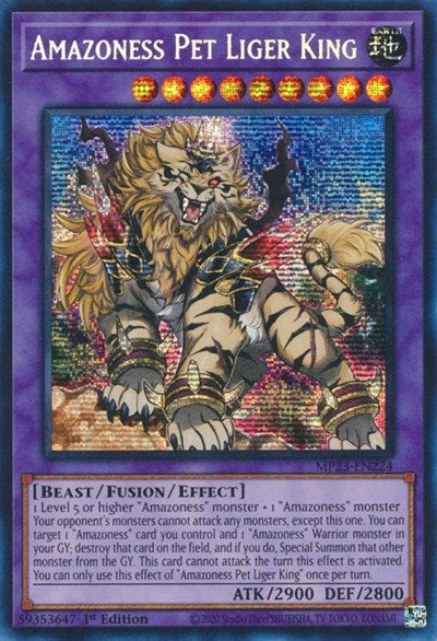 Amazoness Pet Liger King (Prismatic Secret Rare) [MP23-EN224-PrSR]
