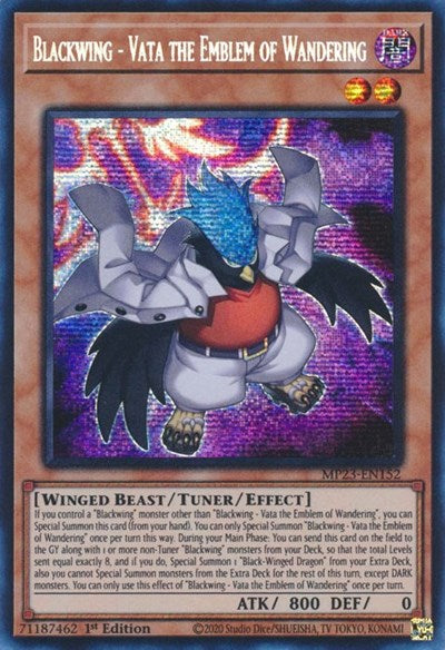 Blackwing - Vata the Emblem of Wandering (Prismatic Secret Rare) [MP23-EN152-PrSR]