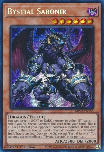 Bystial Saronir (Prismatic Secret Rare) [MP23-EN158-PrSR]