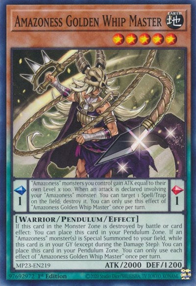 Amazoness Golden Whip Master (Common) [MP23-EN219-C]