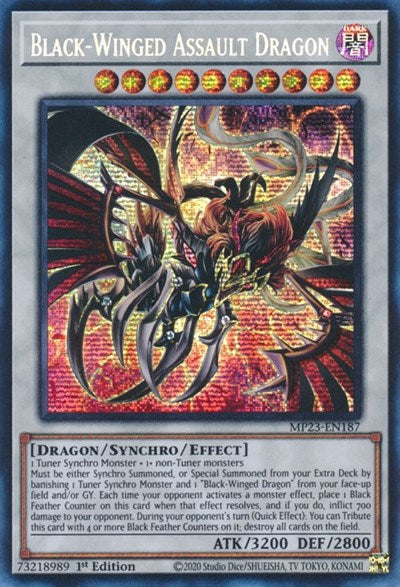 Black-Winged Assault Dragon (Prismatic Secret Rare) [MP23-EN187-PrSR]