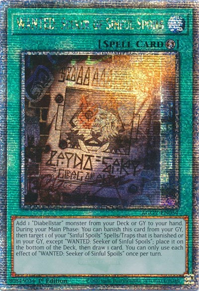 WANTED: Seeker of Sinful Spoils (Quarter Century Secret Rare) [AGOV-EN054-QCSR]