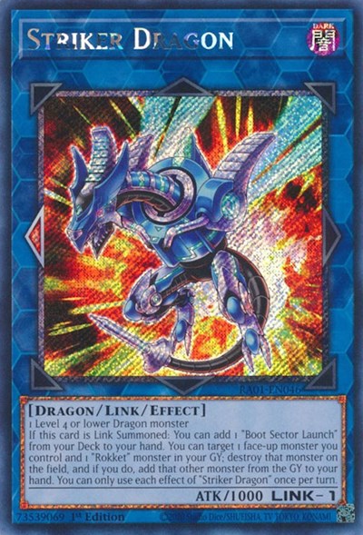 Striker Dragon (Platinum Secret Rare) [RA01-EN046-PlSR]