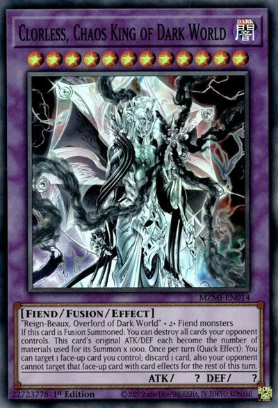 Clorless, Chaos King of Dark World (Super Rare) [MZMI-EN014-SuR]