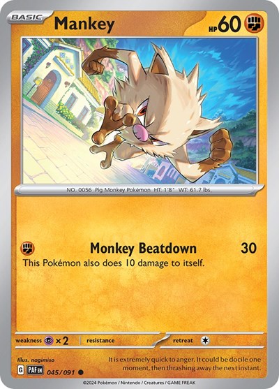 Mankey - 045/091 (Common) [PAF-045-C]