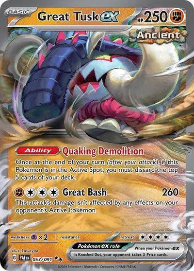 Great Tusk ex - 053/091 (Double Rare) [PAF-053-DR]