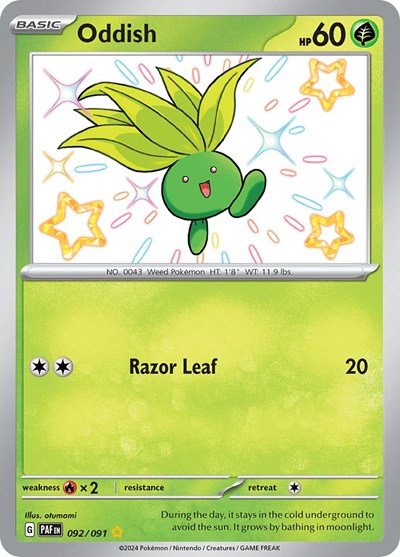 Oddish - 092/091 (Shiny Rare) [PAF-092-SHR]