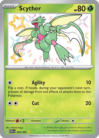 Scyther - 095/091 (Shiny Rare) [PAF-095-SHR]
