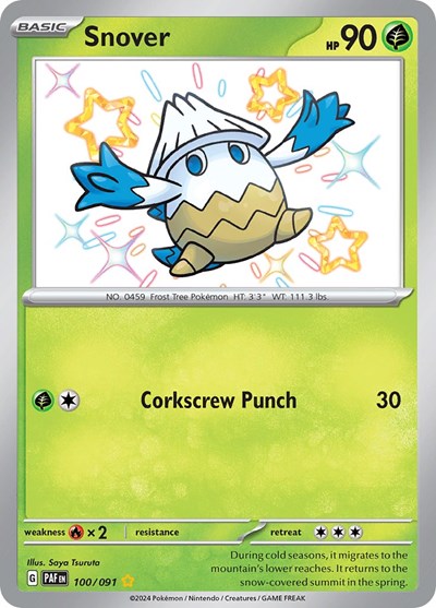 Snover - 100/091 (Shiny Rare) [PAF-100-SHR]
