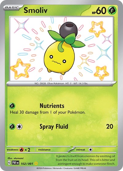 Smoliv - 102/091 (Shiny Rare) [PAF-102-SHR]